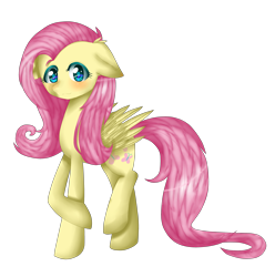 Size: 3057x3082 | Tagged: safe, artist:weirdyone, fluttershy, pegasus, pony, looking at you, simple background, solo