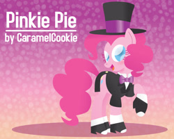 Size: 750x600 | Tagged: safe, artist:caramelcookie, pinkie pie, earth pony, pony, clothes, hat, solo, spats, top hat, tuxedo