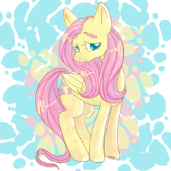 Size: 1024x1024 | Tagged: safe, artist:toon-chan, fluttershy, pegasus, pony, female, mare, pink mane, solo, yellow coat