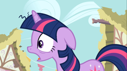 Size: 1366x768 | Tagged: safe, derpibooru import, screencap, twilight sparkle, swarm of the century, solo