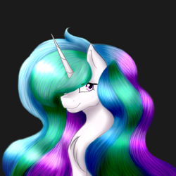 Size: 1000x1000 | Tagged: safe, artist:phoenixnyshes, princess celestia, alicorn, pony, black background, simple background, solo