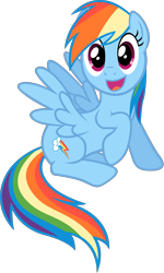 Size: 2401x4000 | Tagged: safe, artist:spaceponies, derpibooru import, rainbow dash, pegasus, pony, excited, happy, looking at you, simple background, sitting, smiling, solo, transparent background, vector