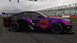 Size: 1191x670 | Tagged: safe, artist:lunasillhouette, derpibooru import, king sombra, pony, unicorn, car, ford, forza motorsport, forza motorsport 5, mustang