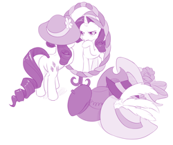 Size: 1200x1008 | Tagged: safe, artist:dstears, rarity, pony, unicorn, butt, giant hat, hat, mirror, plot, reflection, solo