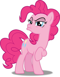 Size: 5000x6415 | Tagged: safe, artist:dashiesparkle, pinkie pie, earth pony, pony, the cutie map, absurd resolution, disapproval, raised hoof, simple background, solo, transparent background, vector