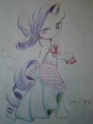 Size: 1536x2048 | Tagged: safe, artist:yajima, rarity, pony, unicorn, clothes, dress, solo