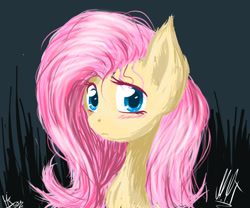 Size: 1200x1000 | Tagged: safe, artist:mikathelemur, fluttershy, pegasus, pony, female, mare, pink mane, solo, yellow coat