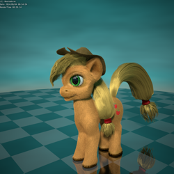 Size: 1080x1080 | Tagged: safe, artist:beetdabrat, applejack, earth pony, pony, 3d, detailed, uncanny valley