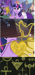 Size: 441x948 | Tagged: safe, derpibooru import, twilight sparkle, twilight sparkle (alicorn), alicorn, pony, princess twilight sparkle (episode), three's a crowd, discord's pendant, female, louise the singing harp, mare, millenium items, twilight scepter, yu-gi-oh!