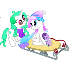 Size: 599x576 | Tagged: safe, starlight glimmer, oc, oc only, alicorn, pony, unicorn, alicorn oc, beanie, china, earmuffs, glasses, hat, photo, plushie, simple background, sled, transparent background, unicorn oc