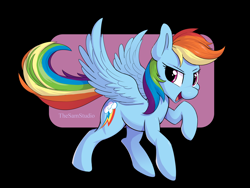 Size: 4000x3000 | Tagged: safe, artist:thesamstudio, derpibooru import, rainbow dash, pegasus, pony, black background, female, mare, open mouth, simple background, solo, wallpaper