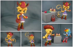 Size: 6000x3866 | Tagged: safe, artist:krisanderson97, derpibooru import, applejack, rainbow dash, equestria girls, cupcake, doll, equestria girls minis, eqventures of the minis, fall formal outfits, flower, food, lasso, purse, rope, rose, toy