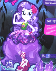 Size: 1188x1500 | Tagged: safe, rarity, equestria girls, legend of everfree, box art, clothes, crystal gala, high heels, platform shoes, promotional art, solo