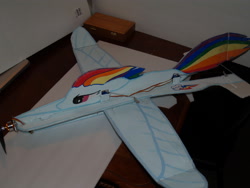 Size: 3264x2448 | Tagged: safe, artist:directorstark, derpibooru import, rainbow dash, airplane dash, craft, irl, photo, plane, rc plane, solo