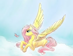 Size: 1600x1236 | Tagged: safe, artist:viwrastupr, fluttershy, butterfly, pegasus, pony, female, mare, solo