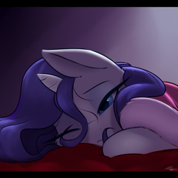 Size: 1800x1800 | Tagged: safe, artist:captainpudgemuffin, rarity, pony, unicorn, clothes, female, mare, morning ponies, one eye closed, robe, solo, tired