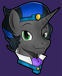 Size: 1500x1852 | Tagged: safe, artist:flam3zero, derpibooru import, king sombra, pony, unicorn, alternate universe, bust, good king sombra, mirror universe, portrait, solo, style emulation, yuji uekawa style