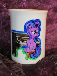 Size: 1024x1366 | Tagged: safe, artist:malte279, starlight glimmer, pony, unicorn, craft, cup, musical instrument, piano, porcelain, porcelain painting