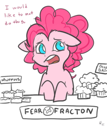 Size: 711x838 | Tagged: safe, artist:mt, pinkie pie, earth pony, pony, baked bads, fear factor, muffin, solo