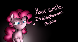 Size: 475x258 | Tagged: safe, artist:alazak, pinkie pie, earth pony, pony, female, mare, pink coat, pink mane, simple background, solo