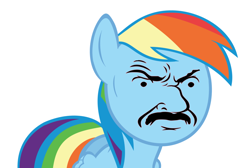 Size: 996x668 | Tagged: safe, derpibooru import, edit, editor:tk-clopper, rainbow dash, pegasus, pony, aqua teen hunger force, carl brutananadilewski, do i look angry, solo