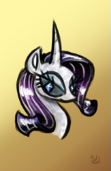 Size: 377x578 | Tagged: safe, artist:sallindaemon, rarity, curved horn, fae, solo, species swap