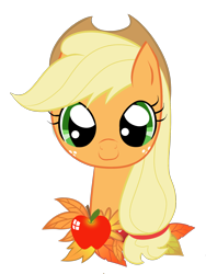 Size: 1536x2048 | Tagged: safe, artist:bratzoid, applejack, earth pony, pony, apple, leaves, looking at you, simple background, smiling, solo, transparent background