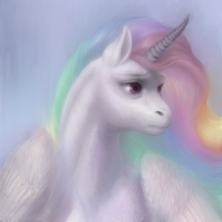 Size: 1024x1024 | Tagged: safe, artist:elnogivenon, princess celestia, alicorn, pony, bust, portrait, solo