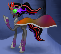 Size: 1197x1071 | Tagged: safe, artist:icywinterberry, derpibooru import, king sombra, pony, unicorn, rainbow power, rainbow power-ified, solo