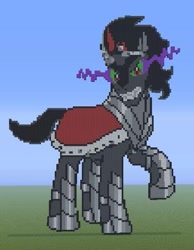 Size: 365x470 | Tagged: safe, derpibooru import, king sombra, pony, unicorn, minecraft, minecraft pixel art, pixel art