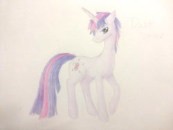 Size: 1024x768 | Tagged: safe, artist:hinadany, derpibooru import, dusk shine, twilight sparkle, rule 63, solo, traditional art