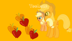 Size: 1600x900 | Tagged: safe, artist:lifetimebrony, applejack, earth pony, pony, cutie mark, double, vector, wallpaper