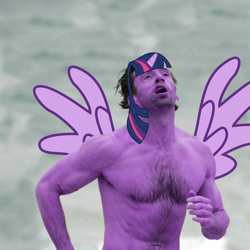 Size: 1000x1000 | Tagged: safe, artist:pixelsofsin, derpibooru import, twilight sparkle, twilight sparkle (alicorn), alicorn, human, exploitable meme, forced meme, hugh jackman, irl, irl human, meme, my little hugh, photo, recolor