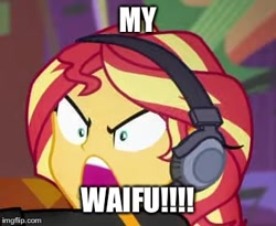 Size: 355x291 | Tagged: safe, edit, screencap, sunset shimmer, better together, equestria girls, game stream, angry, caption, cropped, image macro, imgflip, text