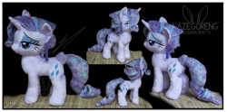 Size: 1280x634 | Tagged: safe, artist:nazegoreng, rarity, crystal pony, pony, crystallized, irl, photo, plushie, solo