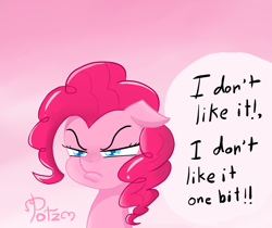 Size: 1302x1096 | Tagged: safe, artist:potzm, pinkie pie, earth pony, pony, the cutie map, pouting, scene interpretation, solo, unamused, when she doesn't smile