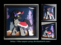 Size: 1280x958 | Tagged: safe, artist:the-paper-pony, derpibooru import, king sombra, pony, unicorn, craft, shadowbox