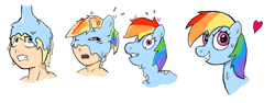 Size: 1024x386 | Tagged: safe, artist:mutrio, derpibooru import, rainbow dash, goo, human, human to pony, rule 63, simple background, slime, solo, transformation, transformation sequence, transgender transformation