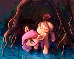 Size: 3947x3154 | Tagged: safe, artist:sharpieboss, fluttershy, pegasus, pony, book, mouth hold, solo