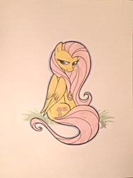 Size: 767x1024 | Tagged: safe, fluttershy, pegasus, pony, bedroom eyes, commission, female, mare, tattoo concept