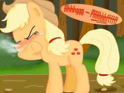 Size: 1024x768 | Tagged: safe, applejack, earth pony, pony, cold, mucus, nostril flare, sick, sneezing, sneezing fetish, snot, solo