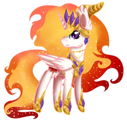 Size: 800x760 | Tagged: safe, artist:midfire, nightmare star, princess celestia, alicorn, pony, female, mare, simple background, solo, transparent background, vector