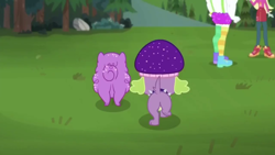 Size: 1280x720 | Tagged: safe, screencap, bulk biceps, derpy hooves, princess thunder guts, spike, spike the regular dog, dog, better together, equestria girls, lost and pound, lost and pound: spike, butt, derpybulk, female, male, spike's festival hat