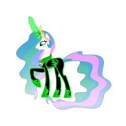 Size: 1152x1152 | Tagged: safe, artist:misterlolrus, artist:motownwarrior01, princess celestia, alicorn, pony, dc comics, female, green lantern, green lantern (comic), green lantern corps, horn ring, mare, simple background, solo, transparent background