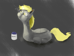 Size: 4000x3000 | Tagged: safe, artist:usager, derpy hooves, pegasus, pony, female, mare, on side, shampoo, solo, sunbathing, you're doing it wrong