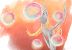 Size: 3276x2296 | Tagged: safe, artist:nettrip, derpy hooves, pony, bubble, solo