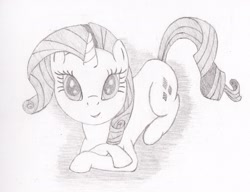 Size: 2530x1945 | Tagged: safe, artist:fizzban08, rarity, pony, unicorn, monochrome, newbie artist training grounds, raricat, solo, traditional art