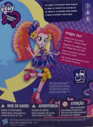 Size: 750x1025 | Tagged: safe, pinkie pie, equestria girls, rainbow rocks, back card, box art, equestria girls logo, rockin' hair, solo