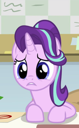 Size: 582x938 | Tagged: safe, screencap, starlight glimmer, pony, unicorn, a horse shoe-in, cropped, cute, female, glimmerbetes, mare, solo, worried