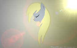 Size: 2560x1600 | Tagged: safe, artist:redshotcreation, edit, derpy hooves, pegasus, pony, eyes closed, female, mare, solo, wallpaper, wallpaper edit